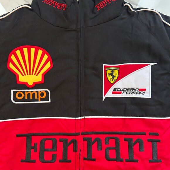 Ferrari F1 Racing Jacket Black â Vintage Embroidered Bomber - Picture 2 of 7